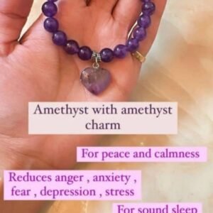 Amethyst Bracelet with Amethyst Charm